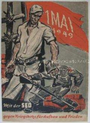 Bebilderte Broschüre der SED zum 1. Mai 1949