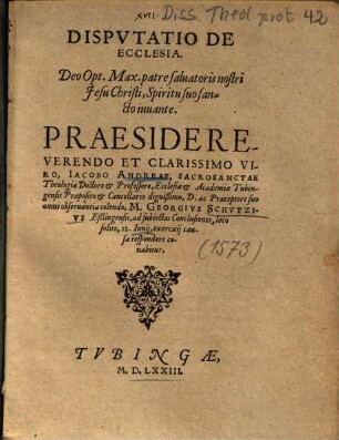 Disputatio de ecclesia