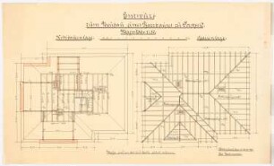 Pfarrhaus zu St. Barbara, Dortmund-Dorstfeld: Kehlbalkenlage und Sparrenlage 1:50