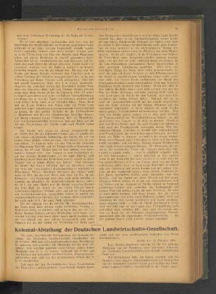 Kolonial-Abteilung der deutschen Landwirtschafts-Gesellschaft.