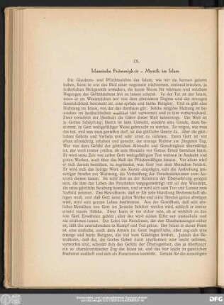 IX. Islamische Frömmigkeit- Mystik im Islam