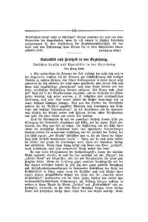 Autorität und Freiheit in der Erziehung : zwischen Scylla und Charibdys in der Erziehung