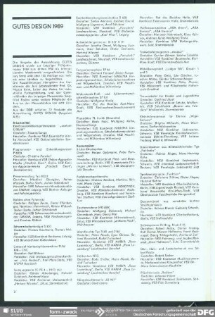 GUTES DESIGN 1989 : GUTES DESIGN 1989