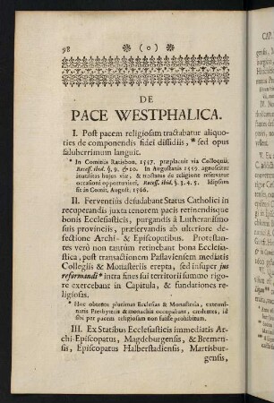 98-134, XIV. De Pace Westphalicâ. - XV. De Historiâ & Criticâ.