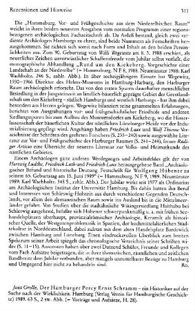 Grolle, Joist :: Der Hamburger Percy Ernst Schramm, ein Historiker auf der Suche nach der Wirklichkeit, (= Vorträge und Aufsätze, 28) : Hamburg, Verlag Verein für Hamburgische Geschichte, 1989