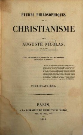 Études philosophiques sur le christianisme, 4