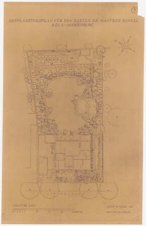 Garten Dr. Manfred Dunkel, Köln: Beflanzungsplan 1:100