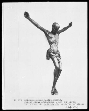 Corpus eines Kruzifixus aus der Kirche von Rheinsdorf