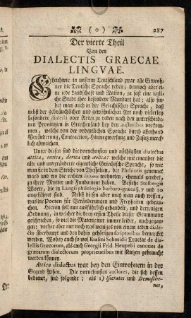 287-322, 4. Theil: Dialectis Graecae Linguae