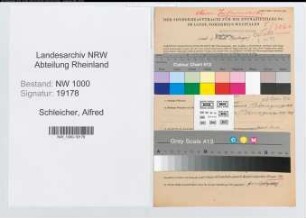 Entnazifizierung Alfred Schleicher, geb. 23.12.1899 (Bergmann)