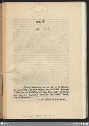 Aus dem Tagebuch von Käthe Kollwitz