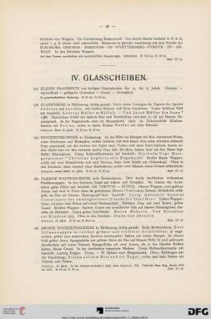 IV. Glasscheiben (Nr. 177-182)