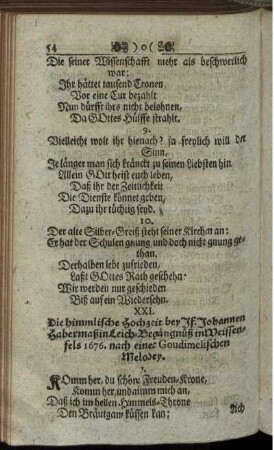 XXI. Die himmlische Hochzeit... - XL. Bey dem Christlöbl. Leichen-Begängnüß...