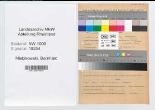 Entnazifizierung Bernhard Mietzkowski, geb. 08.10.1906 (Kaufm.Angest.)