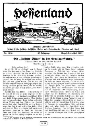 Nr. 15/16, August-Doppelheft 1918