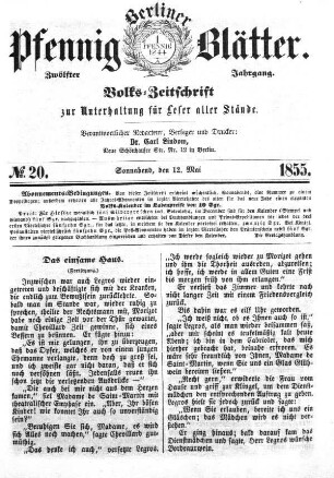 No. 20, Sonnabend, den 12. Mai