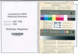 Entnazifizierung Magdalene Boettinger , geb. 29.02.1908 ()
