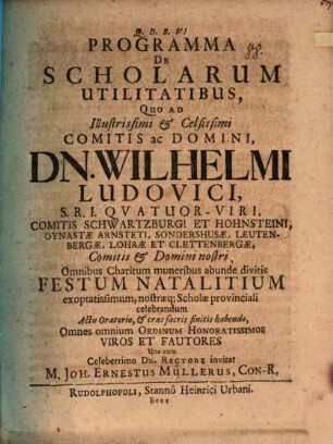 Programma de scholarum utilitatibus