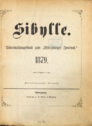 Sibylle : Unterhaltungsblatt zum Würzburger Journal. 1879