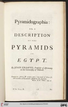 Pyramidographia: or, a Description of the pyramids in Egypt