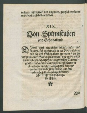 XIX. Von Spinnstuben ...