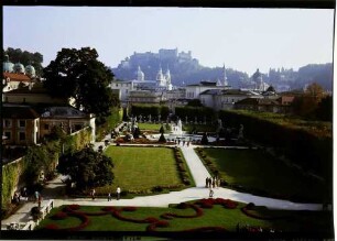 Salzburg: Mirabell-Garten, vom Schloss aus
