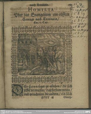 Homilia Uber das Evangelium am eilfften Sontage nach Trinitatis, Luc. 18. Cap.