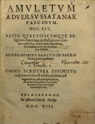 Amuletum adversus satanae fascinum