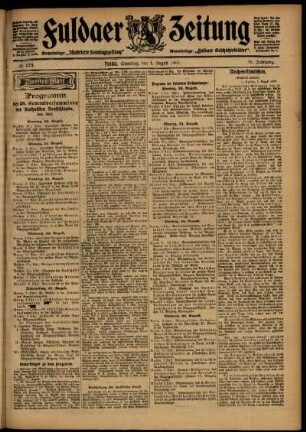 Zweite Ausgabe vom Samstag, den 01. August 1903.