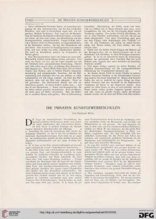 Die privaten Kunstgewerbeschulen