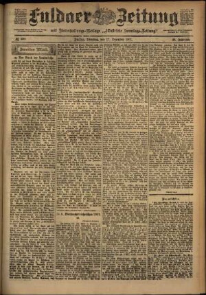 Zweite Ausgabe vom Dienstag, den 17. Dezember 1901.