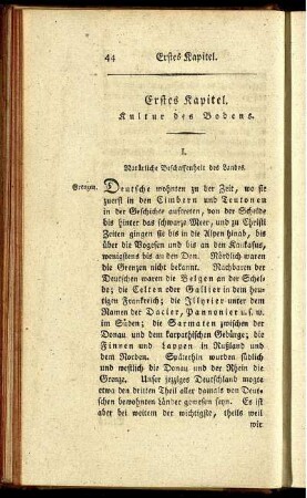 I. Natürliche Beschaffenheit des Landes.