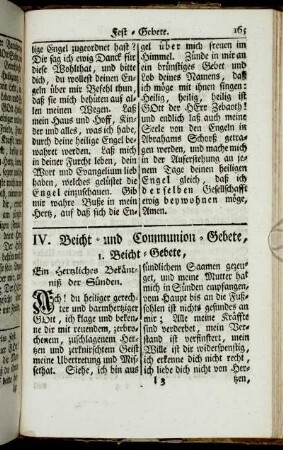IV. Beicht- und Communion-Gebete,[...]