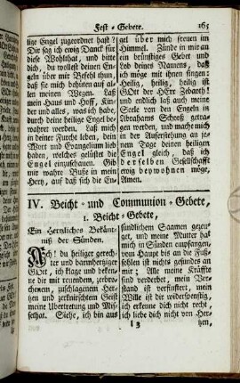 IV. Beicht- und Communion-Gebete,[...]