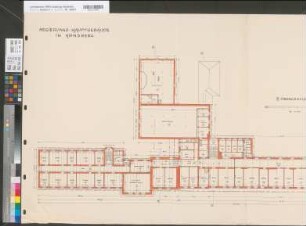 Arnsberg, Bezirksregierung, Hauptgebäude Seibertzstr. 1, Grundriss 3. Stock, Bestandszeichnung
