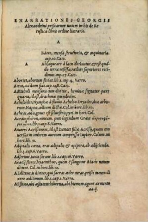 Enarrationes vocum priscarum in Libris de Re Rustica