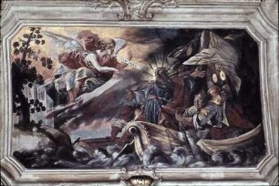 Paulus erhält im Seesturm die Nachricht des Engels Gottes, daß sie gerettet werden