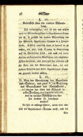 II. Von der Berechnung der Appellations-Summe