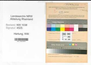 Entnazifizierung Willi Hartung , geb. 07.12.1922 (Finanzbeamter)