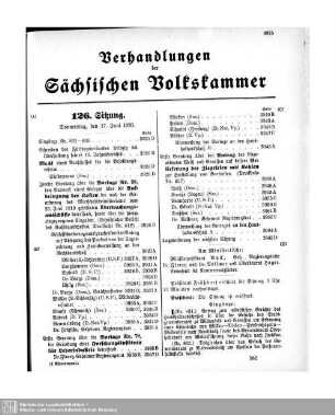 126. Sitzung