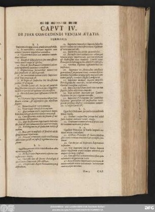 Caput IV. De Iure Concedendi Veniam Aetatis.