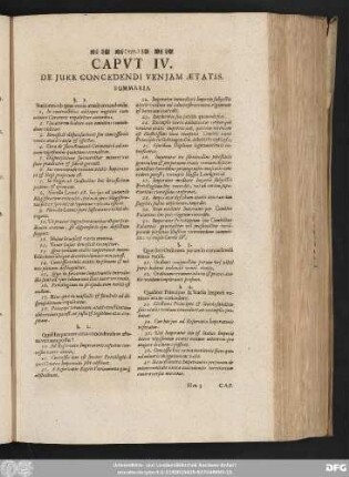 Caput IV. De Iure Concedendi Veniam Aetatis.