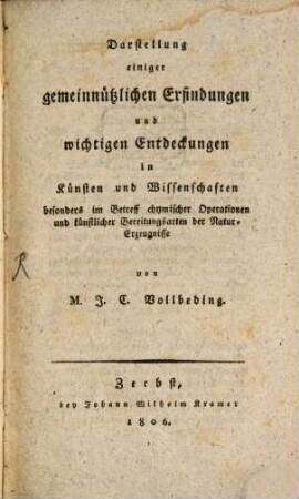 Darstellung einiger gemeinnützlichen Erfindungen