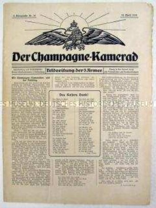 Kriegszeitung der 3. Armee von der Westfront "Der Champagne-Kamerad"