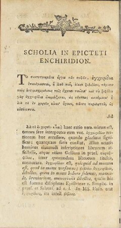 Scholia In Epicteti Enchiridion.
