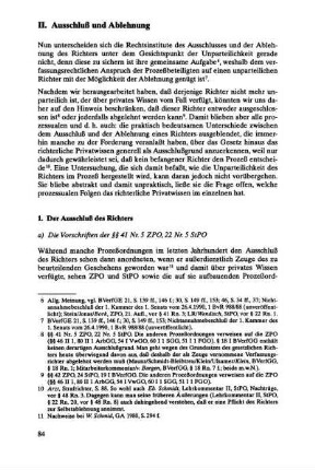 1. Der Ausschluß des Richters