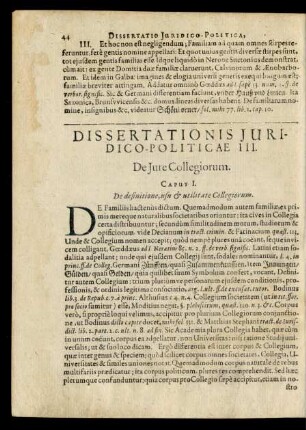 Dissertationis Juridico-Politicae III. De Jure Collegiorum.