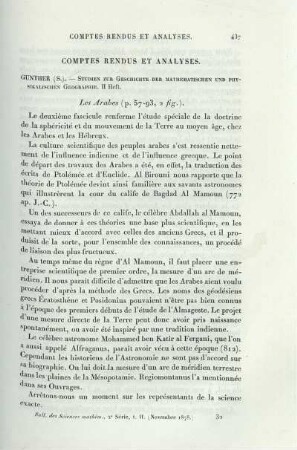 Comptes Rendus et Analyses.