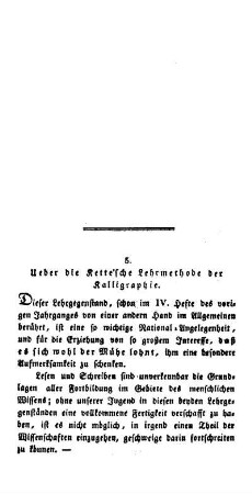 Ueber die Kette'sche Lehrmethode der Kalligraphie