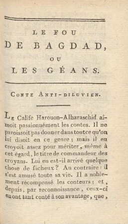 Le fou de Bagdad, ou les Géans